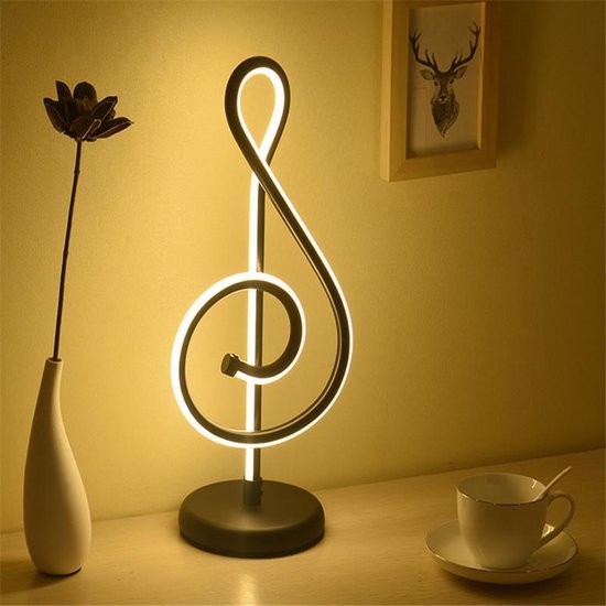 Xtraworks-Minimalistische Bureaulamp Muzieknoot Zwart
