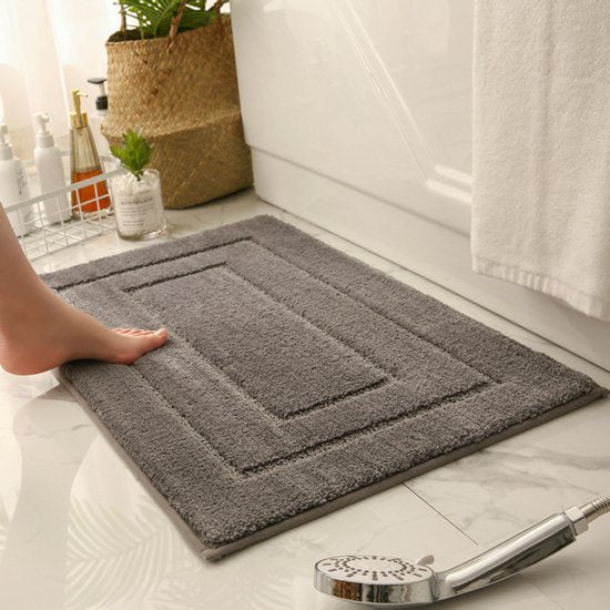 Luxe Absorberende badmat/deurmat 40x60 cm grijs - antislip