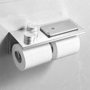 TDR-Dubbele toiletrol houder - met geïntegreerd Roestvrijstalen plankje / planchet 260 * 100 * 100 mm-zilver