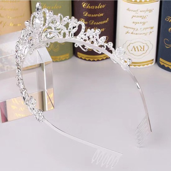 Unikorf Diadeem Kroon met Zijdelingse Kammen - Zilver