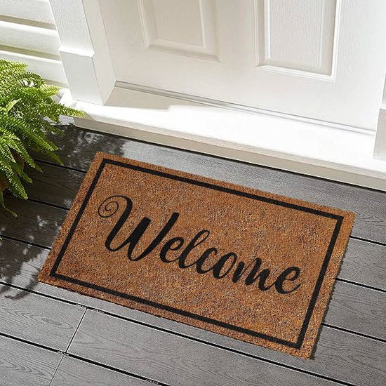 Luxe Welkom schoonloopmat 48x81 cm - antislip polyester