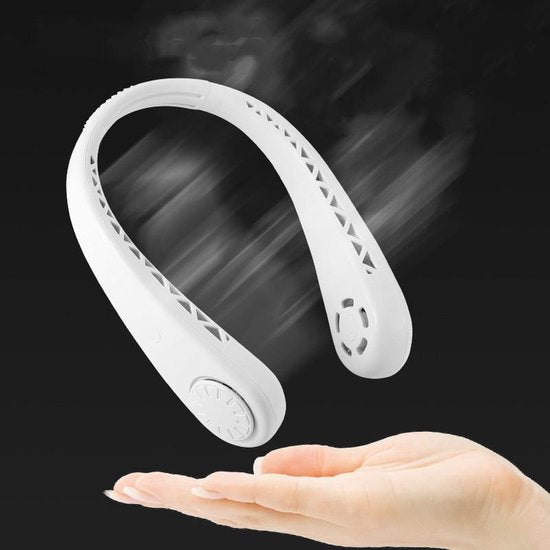 Merkloos USB Nekventilator, 6u Batterij, Wit