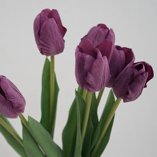 Merkloos 10 stuks Kunsttulp - Realistisch, Duurzaam, Paars