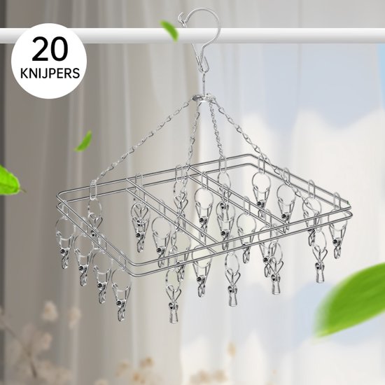 RVS droogcarrousel 20 knijpers - kleding & accessoires