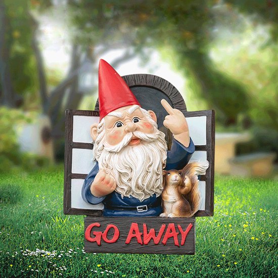 boze tuinkabouter hanger -tuindecoratie-Een unieke decoratieve verschijning om anderen weg te jagen-15×6×20CM