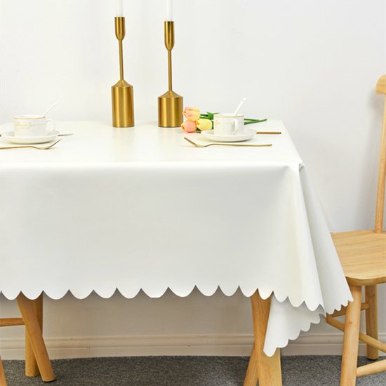 Waterdicht tafelkleed 140x140cm - Vlekbestendig - Melkwit