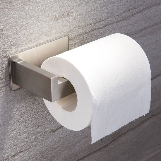 Zelfklevende RVS Toiletrolhouder - Zilver