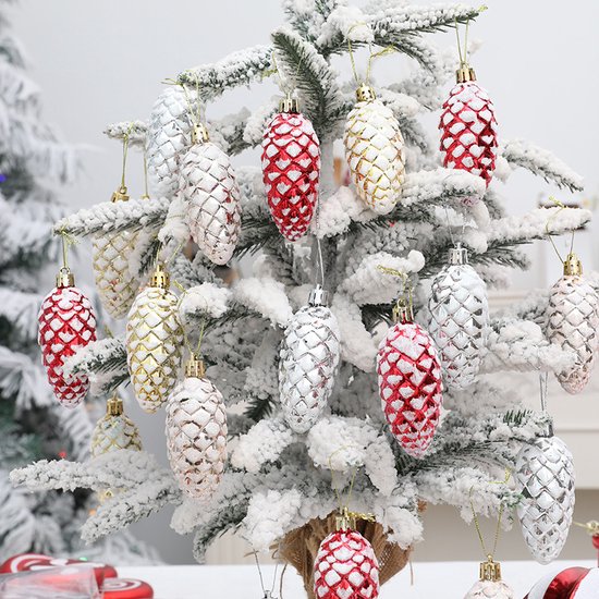 Kerstverlichting Zilveren Dennenappels op Batterij – 2 Meter Lichtketting met 10 Sfeervolle Lampjes - Feestelijke Decoratie - Warm Wit Licht-zilver