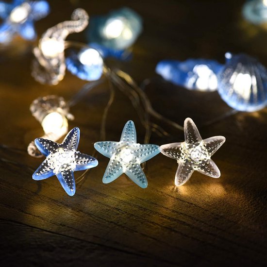 Xtraworks -Schelpen lichtsnoer-Decoratieve Verlichting-2 meter 20 lichten -Fairy Lights-met afstandsbediening