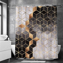 Waterdicht douchegordijn met marmerpatroon - Luxe uitstraling, Uitstekende waterbestendigheid, Eenvoudig te installeren 180*200CM-bruin/goud