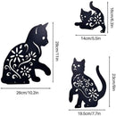 Metalen kattenstaaf - Tuindecoratie - 3 stuks - Hoogwaardig metaal - 28x26 cm, 23x19,5 cm, 16x14 cm