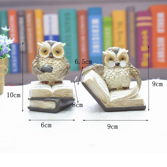 Uil Ornament Hars Lezende Uil - Desktop Decoratie - Gedetailleerd Ontwerp