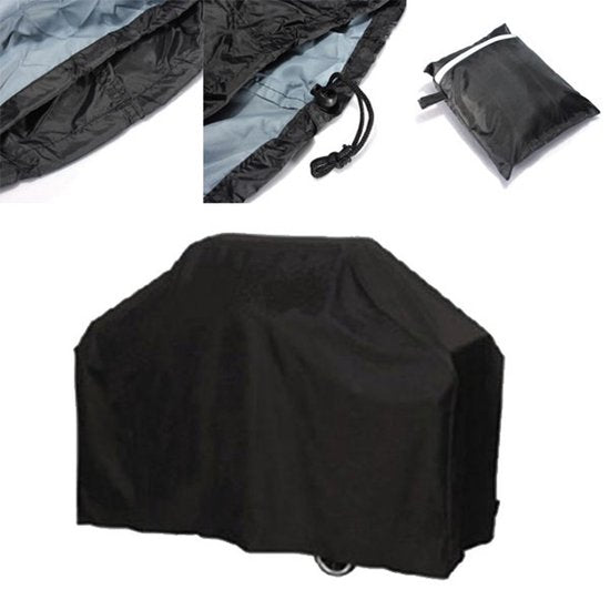 Bescherm je barbecue in stijl met de Waterdichte BBQ Beschermhoes inclusief Opbergtas - 71x190x117cm - Zwart