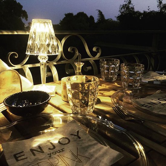 Xtraworks kristal nachtlampje tafellamp touch dimbaar USB