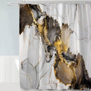 Waterdicht douchegordijn met abstract marmeren patroon - Luxe Uitstraling, Uitstekende Waterbestendigheid - Hoogwaardig, Extra Dik, Gemakkelijk te Installeren-zwart/wit