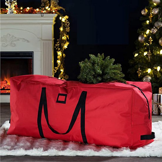 Opbergzak voor Kerstboom ,kleding en Dekens - 600D Oxford-stof - Waterdicht - Met Handgreep - Duurzaam en Praktisch-162*36*74.5cm -rood