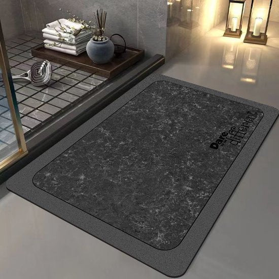 Luxueuze Antislip Badmat – Waterabsorberend & Snel Droog – Veilig en Comfortabel – Donkergrijs- 60x90 cm - Modern en Strak Design