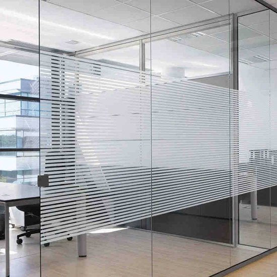 Zelfklevende Elektrostatische Glasfolie - Premium Streepdesign- Privacygarantie, Hoge Lichtdoorlatendheid & Eenvoudige Installatie 90x200cm
