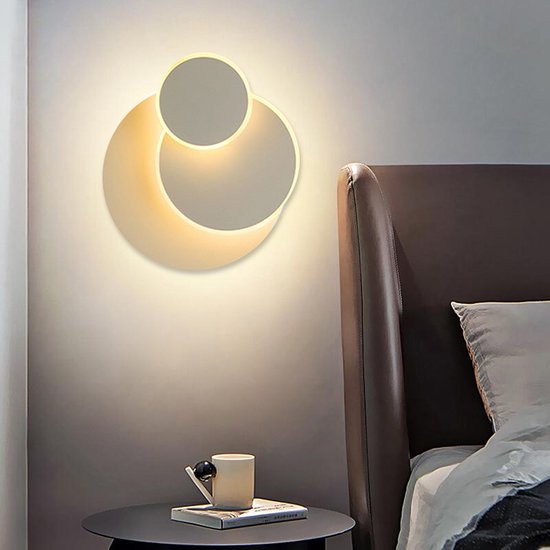 Ronde 360 ° Draaibare Wandlamp voor binnen -designlamp-Ideaal voor Woon -en Slaapkamer-Warm wit Licht