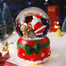 Magische Kerst Sneeuwbol met Muziek en Kleurrijke LED – Kerstman en Teddybeer – Warme Sfeer – Ø8 cm, Hoogte 14 cm