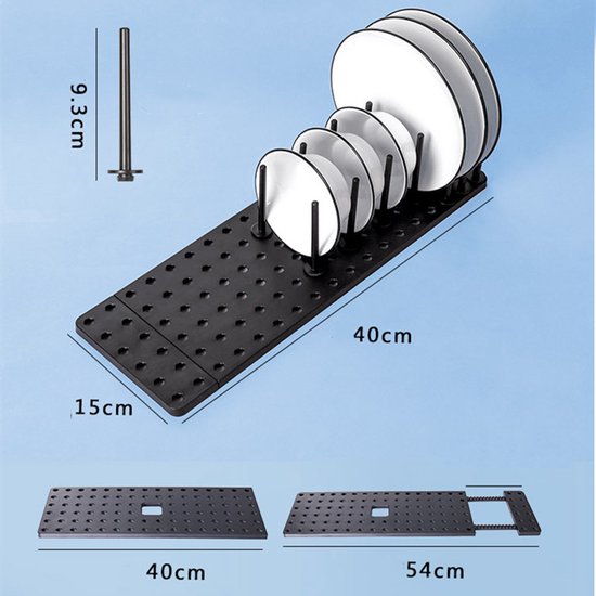 Set van 2 uitschuifbare afwasrekken - zwart