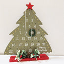 Houten Kerstboom Adventskalender - Aftelkalender met Krans en Decoratie - Sfeervolle Kerstdecoratie- 25x29,5 cm