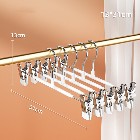 Unikorf 10 Stuks Klemhangers Metaal Wit - Rok, Broek, Sokken