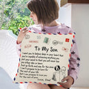 TDR - Sierkussensloop - 45x45 cm  - leuk als cadeau voor vader naar zoon-  "To my son"