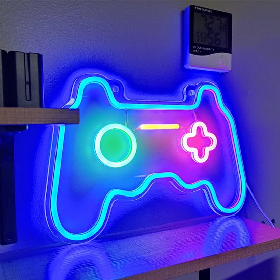 Merkloos LED Gamecontroller Neon Wandlamp USB 38x25 cm