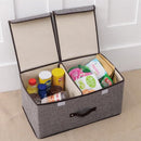 2x opvouwbare opbergbox 2-vaks middenstuk verwijderbaar