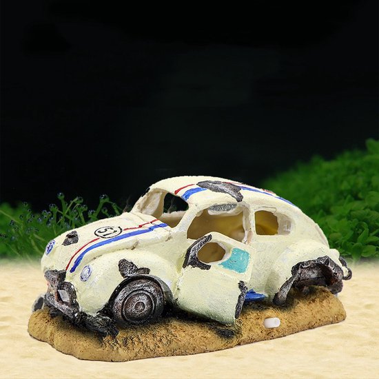 Verzonken Auto Aquariumdecor - Natuurgetrouw 17x9x8cm