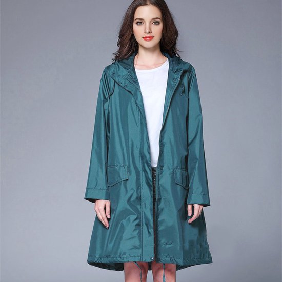 Opvouwbare waterdichte regenjas met draagtas - Oceaanblauw