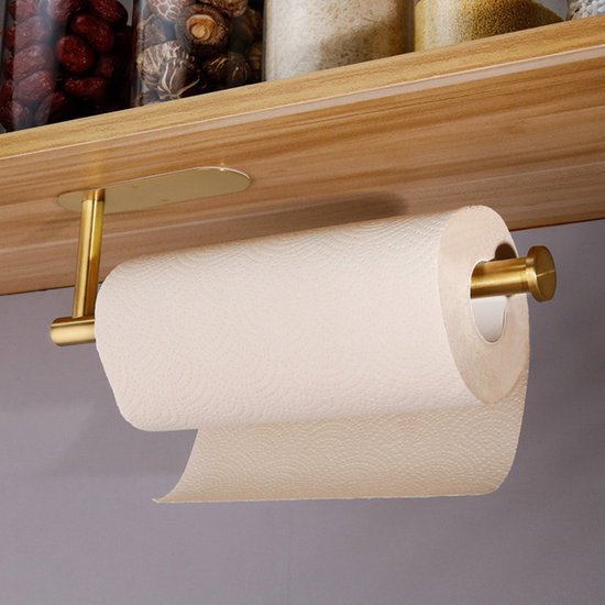 Ronde keukenpapierhouder van roestvrij staal met flexibele i