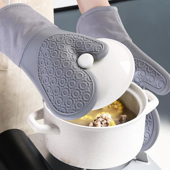 Unikorf XL Warmte-Siliconen Handschoenen 7-delig - Grijs