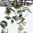 2x klimop slinger met grote rozen kunstbloem 2m wit