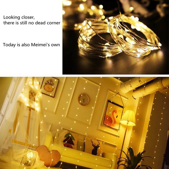 LED Lichtgordijn Sfeerverlichting - Kerstverlichting - USB - Incl. Afstandsbediening - 3X3 Meter - Warm Wit - Sfeerverlichting voor Binnen en Buiten - 300 LEDs