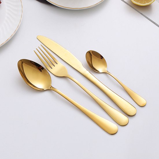 36 Delig RVS Bestekset-Stijlvol en tijdloos design -goud