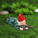 3delige Set Gedetailleerde Militaire Gevechtstuinkabouters in Diverse Poses - Decoratief Beeldje