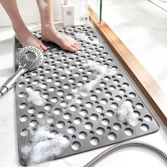 Veilige en Duurzame Anti-Slip Badmat van Milieuvriendelijk TPE – 75x43 cm – Grijs