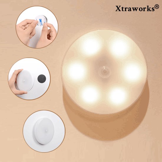 Draadloze LED-plaklamp (12 mm dik) met bewegingssensor, time