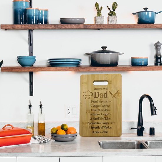 Bamboe Snij- & Serveerplank 'vaderliefde' - 28x22 cm