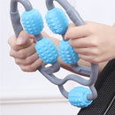 Fitness & Massage Set - De ultieme combinatie voor verbetering van lichaamsvorm en ontspanning - 1x Multifunctionele fitness en afslank klem & 1x Massage handvat met Rollers - Blauw