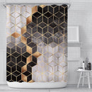 Waterdicht douchegordijn met marmerpatroon - Luxe uitstraling, Uitstekende waterbestendigheid, Eenvoudig te installeren 180*200CM-bruin/goud
