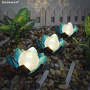 lotus tuinlamp op zonne-energie- Buitenverlichting met dagsensor- blauw