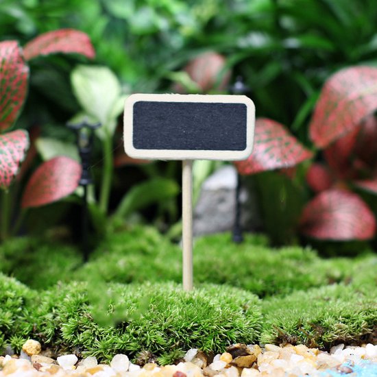 50 stuks Charmant Krijtbord met Paaltje voor Tuin en Horeca-zwart-4x2.2x6.3cm