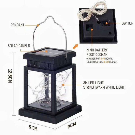 Zonne-sterrenpaleislantaarn koperdraad Sterrenpaleislantaarn warm licht 30 kralen