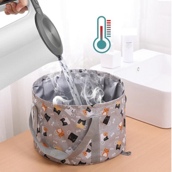 Opvouwbaar waterdichte bad - geschikt voor voetenbad / kleren wassen / etc - 21L - Gray