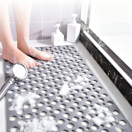 Antislipmat, Veilige en Duurzame Anti-Slip Badmat van Milieuvriendelijk TPE –grijs, 55*88cm