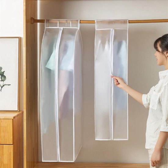 2-Stuks Stofkap voor Kleding Frosted Driedimensionale Stofkap Opbergtas extra groot 60*50*120 CM( 2 Stuks)
