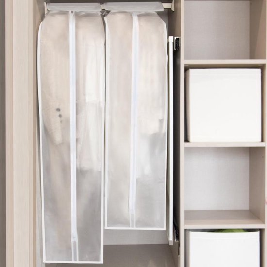 2 Stuks transparante Kleding Hoes - Organiseer en bescherm uw kleding - 90 cm hoog - stofdicht en ophangbaar